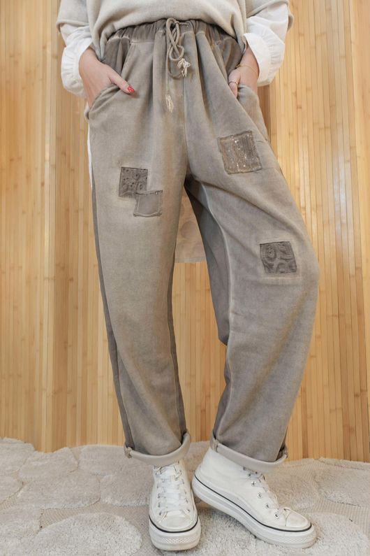 Anine Soft Touch Patch Jogger Washed Mocha